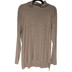 Apt. 9 Minimalist Cool Tone Grey & Brown Merle Mock Neck Long Sleeve Active Wear